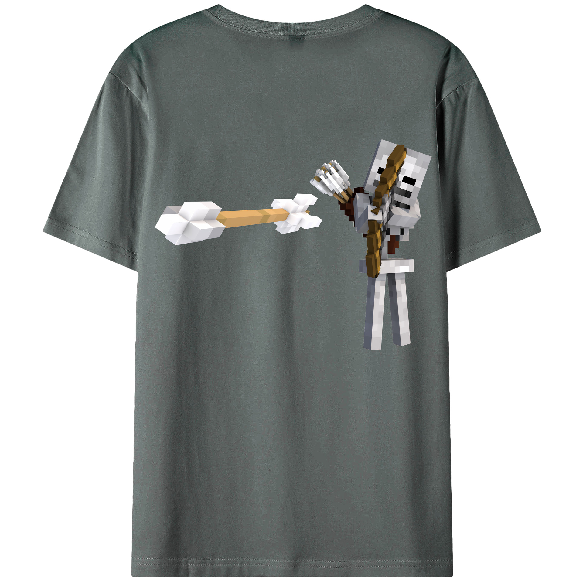 （画像用） マインクラフト ブロックの世界 Minecraft MC Block world 綿100％ メンズ半袖Tシャツ（バックプリント） 通気性